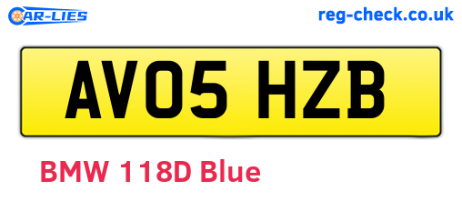 AV05HZB are the vehicle registration plates.