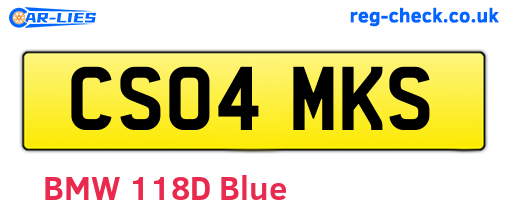 CS04MKS are the vehicle registration plates.