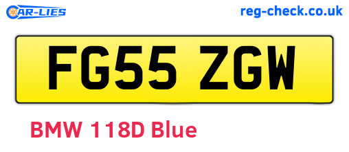 FG55ZGW are the vehicle registration plates.