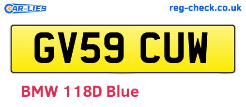 GV59CUW are the vehicle registration plates.
