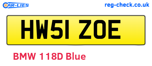HW51ZOE are the vehicle registration plates.