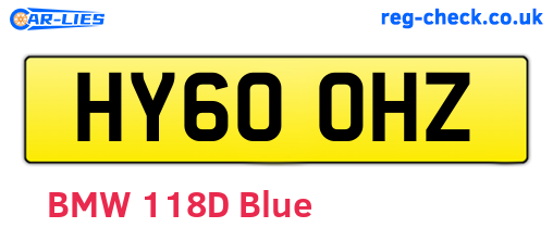 HY60OHZ are the vehicle registration plates.