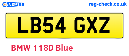 LB54GXZ are the vehicle registration plates.