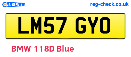 LM57GYO are the vehicle registration plates.