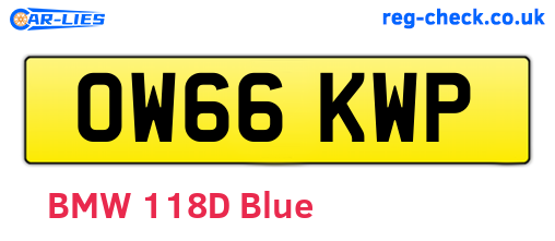 OW66KWP are the vehicle registration plates.