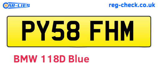 PY58FHM are the vehicle registration plates.