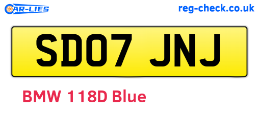 SD07JNJ are the vehicle registration plates.