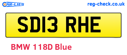 SD13RHE are the vehicle registration plates.