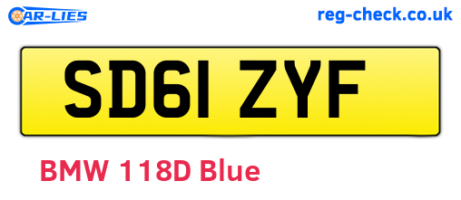 SD61ZYF are the vehicle registration plates.