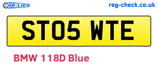 ST05WTE are the vehicle registration plates.