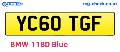 YC60TGF are the vehicle registration plates.