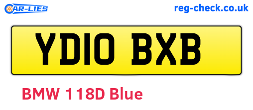 YD10BXB are the vehicle registration plates.