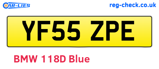 YF55ZPE are the vehicle registration plates.