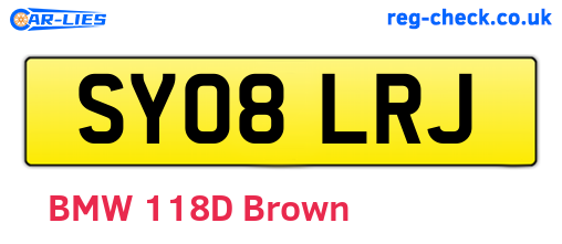 SY08LRJ are the vehicle registration plates.