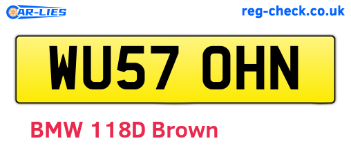 WU57OHN are the vehicle registration plates.