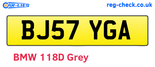 BJ57YGA are the vehicle registration plates.