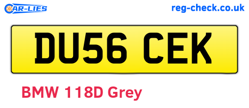 DU56CEK are the vehicle registration plates.