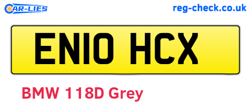 EN10HCX are the vehicle registration plates.