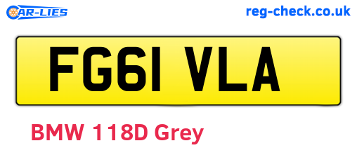 FG61VLA are the vehicle registration plates.