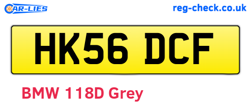 HK56DCF are the vehicle registration plates.