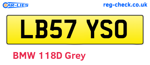 LB57YSO are the vehicle registration plates.