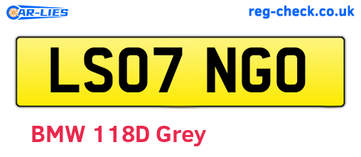 LS07NGO are the vehicle registration plates.