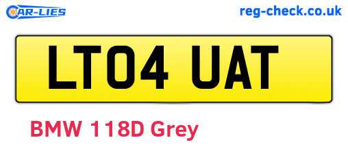 LT04UAT are the vehicle registration plates.