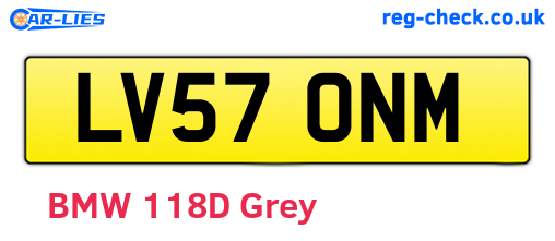 LV57ONM are the vehicle registration plates.
