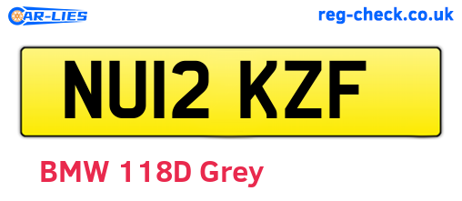 NU12KZF are the vehicle registration plates.