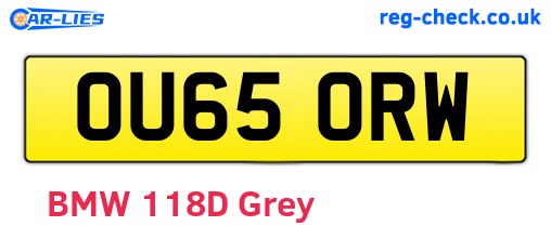 OU65ORW are the vehicle registration plates.