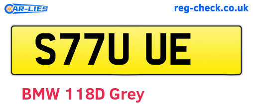 S77UUE are the vehicle registration plates.