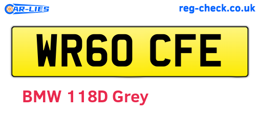 WR60CFE are the vehicle registration plates.