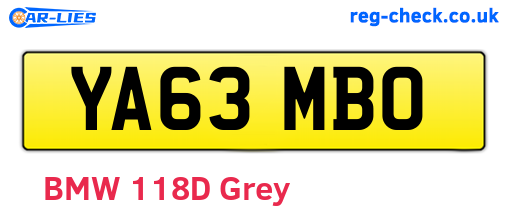 YA63MBO are the vehicle registration plates.