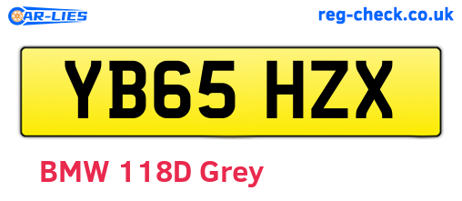 YB65HZX are the vehicle registration plates.