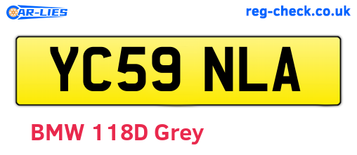 YC59NLA are the vehicle registration plates.