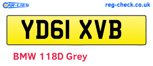YD61XVB are the vehicle registration plates.