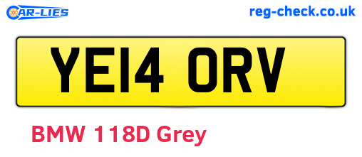 YE14ORV are the vehicle registration plates.