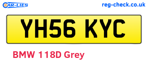 YH56KYC are the vehicle registration plates.