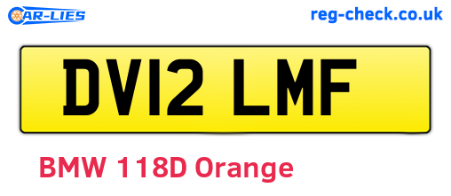 DV12LMF are the vehicle registration plates.