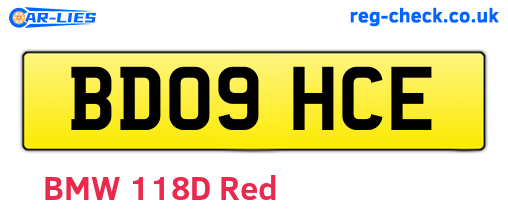 BD09HCE are the vehicle registration plates.
