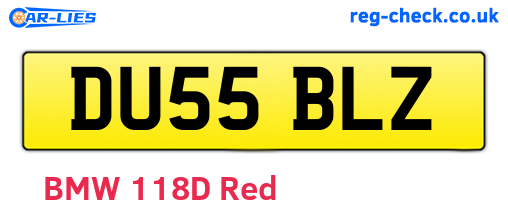 DU55BLZ are the vehicle registration plates.