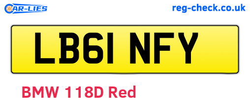 LB61NFY are the vehicle registration plates.