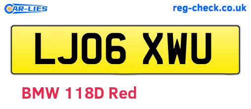 LJ06XWU are the vehicle registration plates.