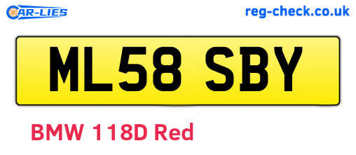 ML58SBY are the vehicle registration plates.