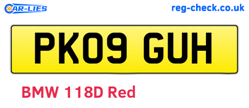 PK09GUH are the vehicle registration plates.
