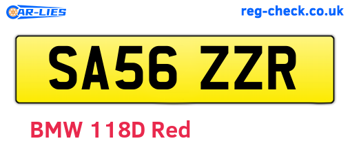 SA56ZZR are the vehicle registration plates.