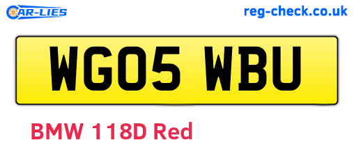 WG05WBU are the vehicle registration plates.