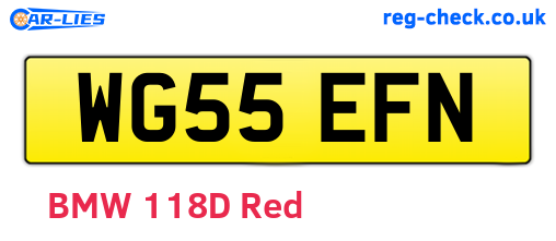 WG55EFN are the vehicle registration plates.