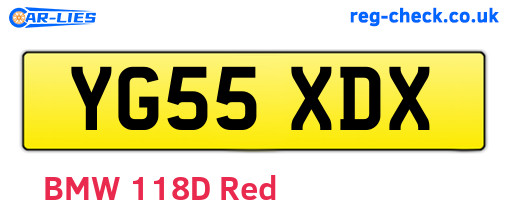 YG55XDX are the vehicle registration plates.