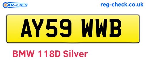 AY59WWB are the vehicle registration plates.